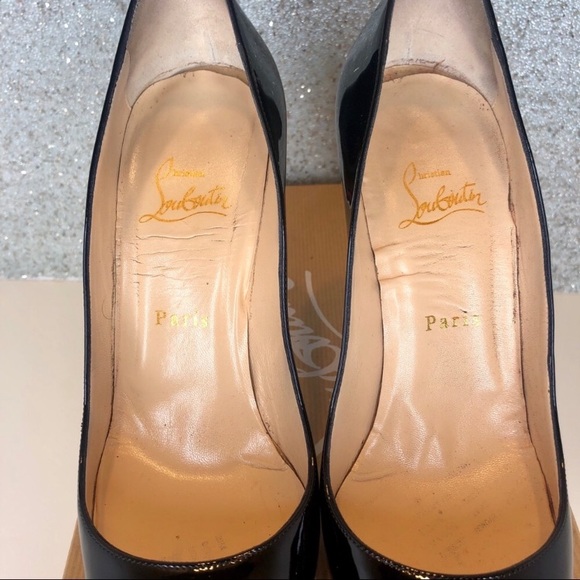 👠sold👠Louboutin black patent Filo 120 mm pumps - Picture 6 of 8